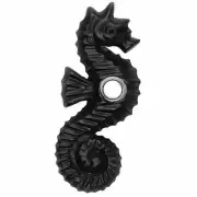 Doorbell Cover Seahorse Black Lighted Push Button Beach House Solid Brass