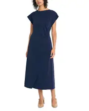 Luxely Faux Wrap Midi Dress