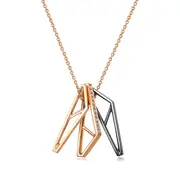 [M] 18K Red & Black Gold Diamond Necklace