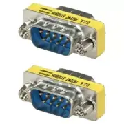 2x DB9 D-SUB 9 Pin RS232 Serial Male to Male Mini Gender Changer Coupler Adapter