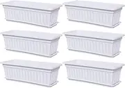 zjhukfmc Window Boxes Planter, Railing Planter Box, 6X Weather Resistant Container Built-in Drainage Holes Accessories for Growing Vegetables Kitchen