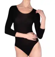 NATORI OPAQUE BODYSUIT BLACK SIZE LARGE NWT