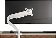 Monitor Desk Single Monitor Desk Mount, 17-32 Inch Gas Spring Monitor Arm, Fully Adjustable Single Monitor Mount with Clamp and Grommet Base, Holds up to 22.0lbs Monitor Stand(White)