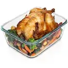 14 Cup/ 112 oz LARGE Glass Food Storage Container with Locking Lid. Ideal for...