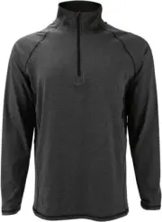 Men's Mossy Oak Quarter Zip Pullover, Grey Sun Protection Long Sleeve Sweatshirt