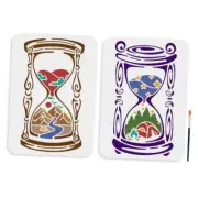 2pcs Stencil 11.7×8.3inch Large Timer Nature Scenery Hourglass Landscape
