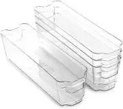 | Stackable Storage Bins, Small - 4 Pack | the Stacker Collection | Clear Plasti