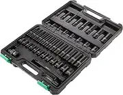 Amazon Brand - Denali 44-Piece 0.95CM Drive 6 Point Shallow & Deep Impact Socket Set, SAE/Metric Size with Carrying Case