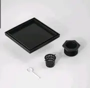 8" Inch Shower Drain Matte Black 304 Stainless Steel Tile Insert