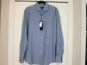 NWT Hugo BOSS SLIM FIT Wool dress shirt size 42 LARGE neck 16.5 retail $278; 4k