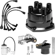 Distributor Cap, Rotor, Points, Condenser and Spark Plug Wires. Ignition Kit for Mercruiser 3.0 2.5 3.7