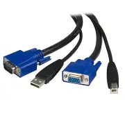 StarTech 2 in1 Universal USB KVM Cable 10ft Black SVUSB2N1_10