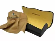 NEW Seraphin Hard Eyeglasses Clamshell Case Snap Closure With Yellow Cloth