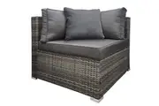 LONDON RATTAN 1 Seater Outdoor Corner Modular Lounge Chair, Grey