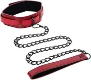 S&M Exs & Ohs Collar and Leash - Red Neck Restraint