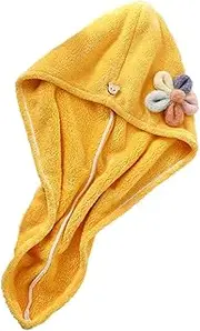 SHERCHPRY 1 PC Quick Drying Hair Hat Lovely Coral Fleece Towel for Bathing Super Absorbent Cap Ginger for Home Travel Use