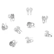 30 Pcs 2mm Cord Ends Open, Clamshell End Caps, Bead Tips Knot Covers, Silver