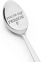 Valentines Day Gifts for Boyfriend Girlfriend Anniversary Birthday Gifts for Couples Friends Engraved Coffee Tea Spoon for Wife Husband You are My Person Gifts for Him Her