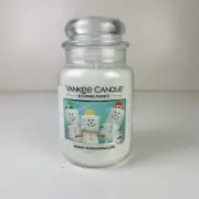 ☆☆MERRY MARSHMALLOW☆☆LARGE YANKEE CANDLE JAR☆☆ CHRISTMAS WHITE LABEL RARE