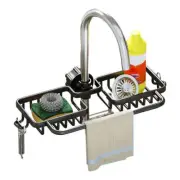 Black Kitchen Sink Organiser Faucet Soap Sponge Caddy Rack Drainer with Towel Ba