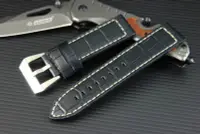 在飛比找Yahoo!奇摩拍賣優惠-艾曼達精品~24mm直身長版panerai飛行軍錶風格白縫線