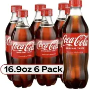 Coke Original Coca Cola Soda Pop Pack of 6 16.9oz Bottle Soft Drinks Soda