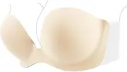 [KSang] Backless Strapless Bra for Women, Adhesive Invisible Sticky Bra Push Up for Wedding Dress