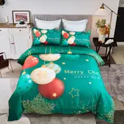 Christmas New Year Quilt/Doona/Duvet Cover Set - Super King Size