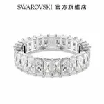 【SWAROVSKI 施華洛世奇】MATRIX 戒指 長方形切割 白色 鍍白金色