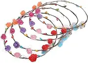 minkissy 5Pcs LED Flower Headband Light Up Floral Headdress for Adults for Halloween Parties Birthdays Unique Design Vibrant Colors for Costume Accessories