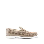 [Gucci] Gucci GG Canvas Leather Loafers 10.5 US NEUTRALS/BROWN