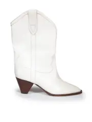 White Embroidered Cowboy Boots