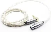 Youkamoo 3.5mm Right Angle Male 8 Core Silver Plated Braided Replacement Upgrade Cable Compatible for AKG Q701 K240 K240S K702 K141 K171 K181 K271s M220 Pioneer HDJ-2000 Headphones 2m