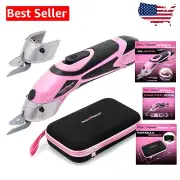Rechargeable Cordless Electric Scissors for Fabric, Carpet & Crafts - Pink