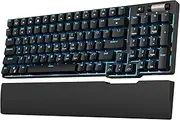 RK ROYAL KLUDGE RK96 90% Triple Mode BT5.0/2.4G/USB-C Hot Swappable Mechanical Keyboard with Magnetic Hand Rest, 96 Keys Wireless Bluetooth Gaming Keyboard with Software, Blue Backlight, Red Switch