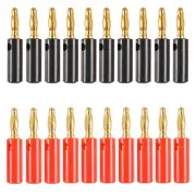 20Pcs New Gold Plated Banana Speaker Wire Cable Screw Plugs Connectors 4mm