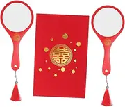 NULYLU Makeup Mirror Pair by Vintage Style Handheld Mirror Set for Bride Wedding Makeup Accessories Tassel Hand Held Mirrors for Daily Use