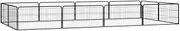 Heavy Duty 12-Panel Dog Playpen Black 100x50 cm Powder-Coated Steel, Durable Outdoor Kennel with Secure Interlocking Rods, Spacious Customizable Pet Exercise Area for Dogs, Puppies, and Small