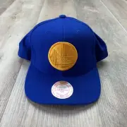 NEW Golden State Warriors Hat Cap Snap Back Mitchell & Ness Blue Wool Blend NBA