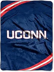 NCAA Connecticut Huskies Force Royal Plush Raschel Throw Blanket, 60x80-Inch
