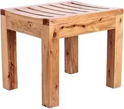 Wood Shower Stools for Inside Shower,Corner Bath Shower Seat for Elderly Disabled Waterproof Non-Slip Spa Sauna Seat Bathing Seat,42×34×40cm