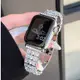 適用蘋果錶帶Apple watch s9新款輕奢高級銅鑲大滿鉆金屬表帶8/7/6/5/4/3/2 女款45/49mm