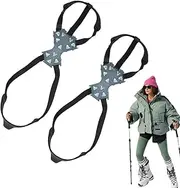 [Generic] Ice Cleats for Boots,Spikes Studs Crampons Traction Cleats - Non-Slip 11 Steel Spikes, Boots Cleats Stretch Footwear, Snow Cleats for Hiking Climbing Walking
