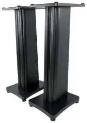(2) Rockville SS28B Black Wood Grain 28" Speaker Stands Fits Pioneer DM-40-W