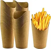 Green Direct 16 oz. Brown French Fry Cups - Disposable Paper Cup, Charcuterie and Appetizer Holder - Pack of 100