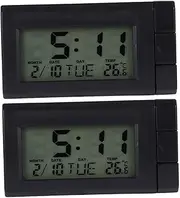 2pcs Car Dash Car Clock Clocks Clock Clock Table Clock Vehicle Mounted Clock Car Luminous Vehicle Clock Abs Generic