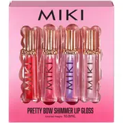 Miki Pretty Bow Shimmer Lip Gloss Set