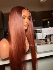 Reddish Brown 13x6 HD Lace Frontal HumanHairWig PrePlucked 13x4Colored Brazilian