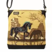 Chala - Western Horse - Safari Canvas Crossbody Handbag - 923HRW3