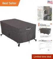 Ravenna Water-Resistant 56 Inch Rectangular Fire Pit Table Cover, Outdoor Tab...